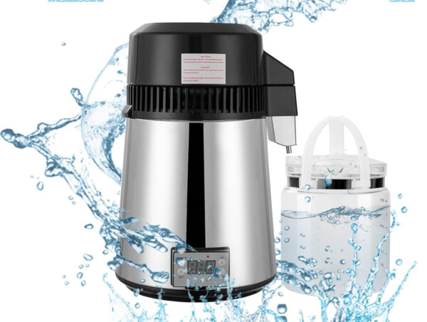 USZKODZONY/UŻYWANE Destylator wody 800W z dzbankiem szklanym, ze stali nierdzewnej filtrujący wodę - obrazek 3