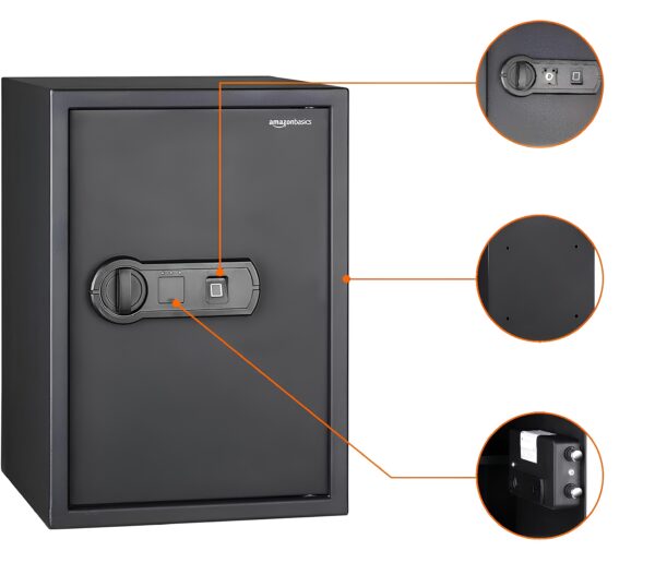 Uszkodzony Elektroniczny sejf biometryczny Amazon Basics 50L czarny - obrazek 6