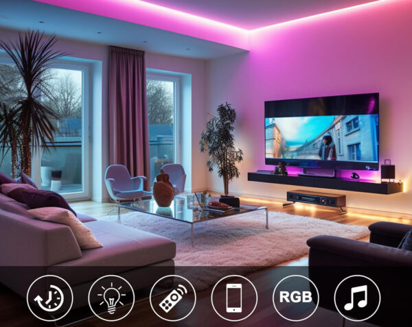 Taśma LED BAGZY Neon 230 V IP65 15 m wodoodporne oświetlenie do wnętrz i na zewnątrz - obrazek 5