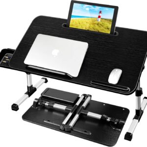 Stolik na laptopa AirOpen AC077 składany 60×34 cm czarny przenośny blat biurkowy z regulacją