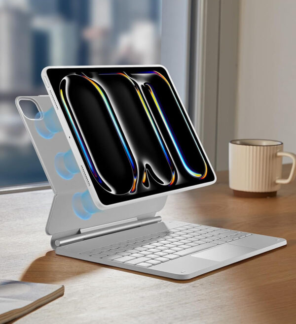 Etui z klawiaturą do iPad Pro 13 (2024) ESR 6В023 360 biały QWERTZ - obrazek 9