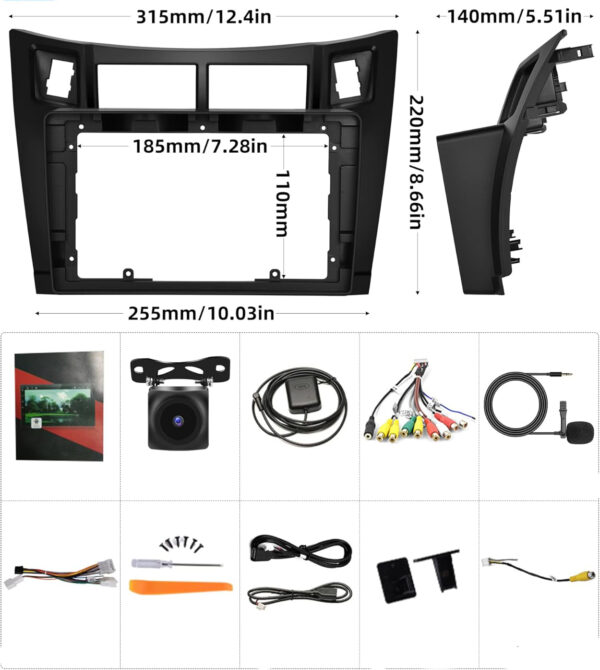 Radio Android 2DIN Toyota Yaris 2005-2011, 9", CarPlay, A7301A2516KTA3MI2 - obrazek 7