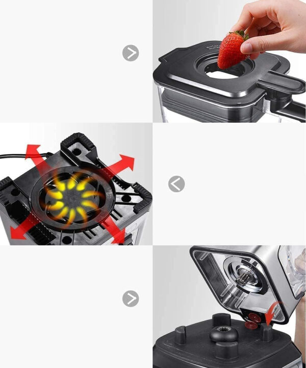 UŻYWANY Blender AMZCHEF 2000W 2L 25000RPM 8 biegów 4 programy smoothie - obrazek 8