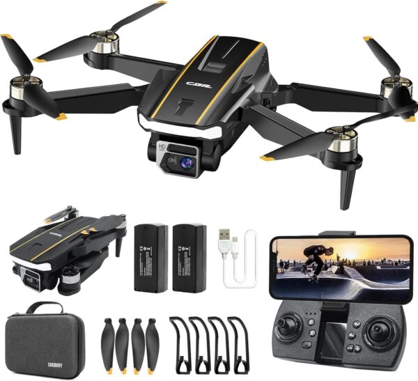 Dron CHUBORY A68 WiFi FPV z kamerą HD, 2 akumulatory, futerał