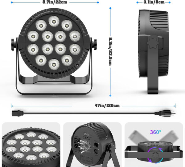 Zestaw 2 reflektorów LED HOLDLAMP RGBW 14x10W z pilotem DMX impreza scena - obrazek 4