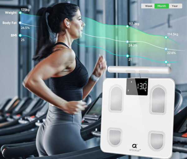 Waga do ciała Arboleaf, model Bluetooth z 8 elektrodami, wysoka precyzja - obrazek 5