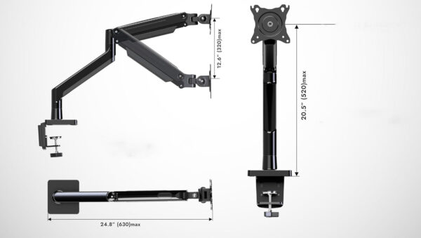 Uchwyt monitorowy Invision MX450 24-40" VESA 75-100mm 2-15kg - obrazek 2