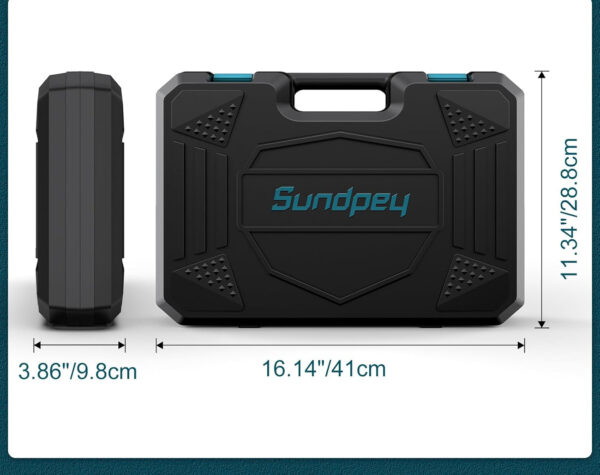 Sundpey Zestaw narzędzi 206 el. z wiertarką 12V, bezprzewodowy, 1500mAh - obrazek 8