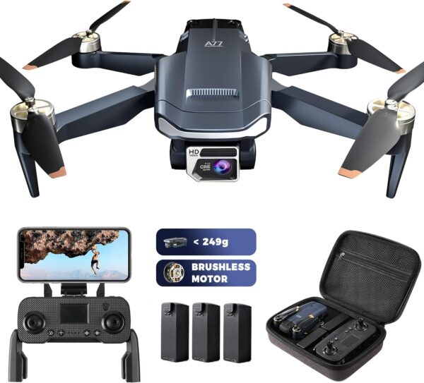 Dron CHUBORY A77 WiFi FPV, 84 minuty, z kamerą 2K HD, 3 baterie
