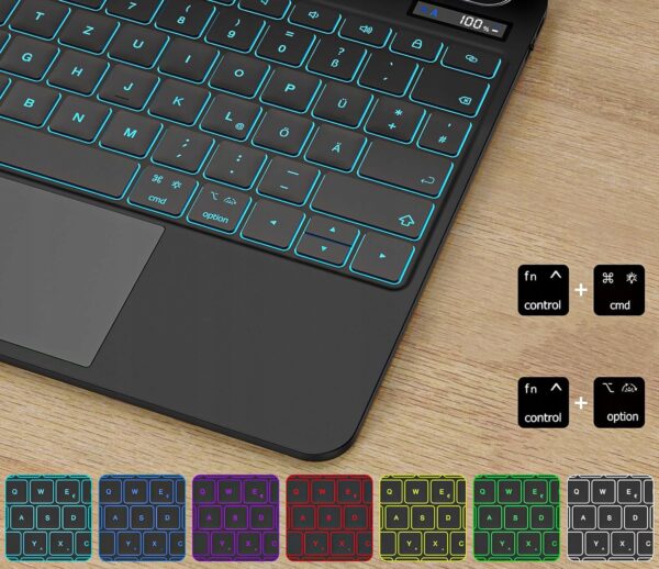 Używana Klawiatura GOOJODOQ dla iPad Air 2024 M2 13'', QWERTZ etui/iPad Pro 12.9, czarna A1895 - obrazek 4