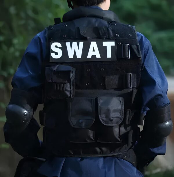 Kamizelka taktyczna, wojskowa czarna policja SWAT kamizelka ochronna militarna - obrazek 7