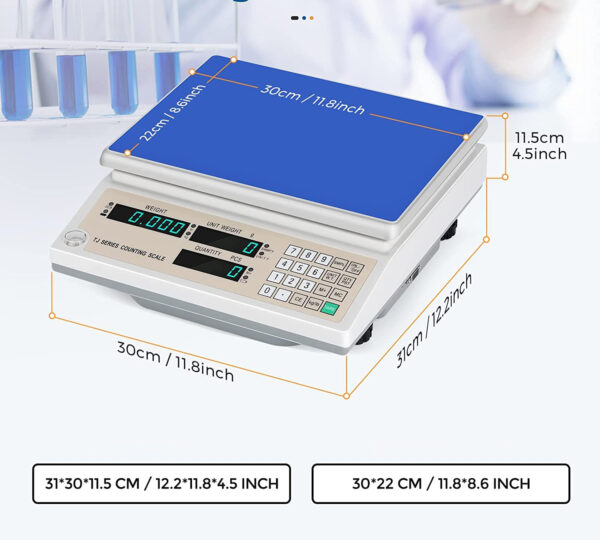 Waga licząca Bonvoisin 30 kg/1 g 1g/0.0022lb cyfrowa przemysłowa precyzyjna - obrazek 4