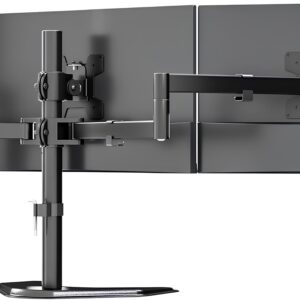 UŻYWANE Stojak na 3 monitory do 27" WALI MF003 regulowany wolnostojący udźwig 22 lbs, czarny