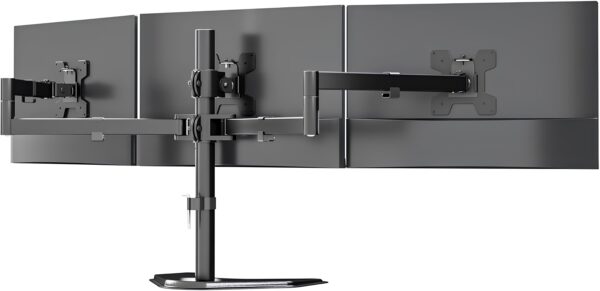 UŻYWANE Stojak na 3 monitory do 27" WALI MF003 regulowany wolnostojący udźwig 22 lbs, czarny