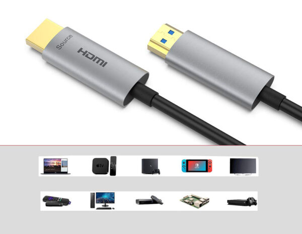 Kabel światłowodowy HDMI 4K 30 metrów wysokiej jakości kabel HDMI do telewizora ATZEBE monitora i konsoli - obrazek 5