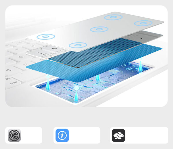 Klawiatura Nimin HL128 biała do iPad Air/Pro 11" z touchpadem AZERTY - obrazek 7