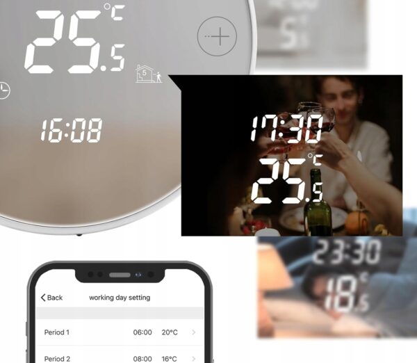 Termostat Beok TGR86WIFI do ogrzewania Wi-Fi 3A Alexa, Google - obrazek 3