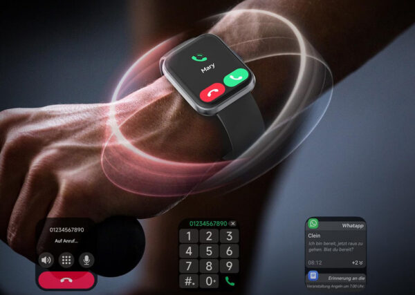 Smartwatch Fitpolo ID208Plus, ekranem 1,8'' IP68, ponad 110 trybów, czarny - obrazek 3
