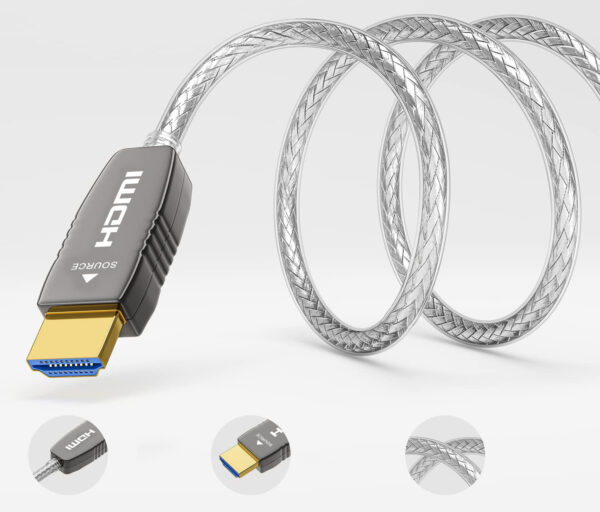 Kabel HDMI RUIPRO 8K 15m, 48Gbps, eARC, HDR, światłowodowy, TV, projektor - obrazek 4