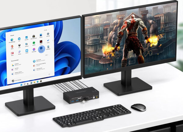 UŻYWANY Przełącznik KVM HDMI 4K120Hz 2PC 2 monitory 8K 4xUSB3.0 z kablami - obrazek 5