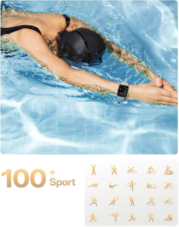 Smartwatch aeac IDW15 1,8'', Alexa, SpO2, sen, krokomierz, khaki - obrazek 4
