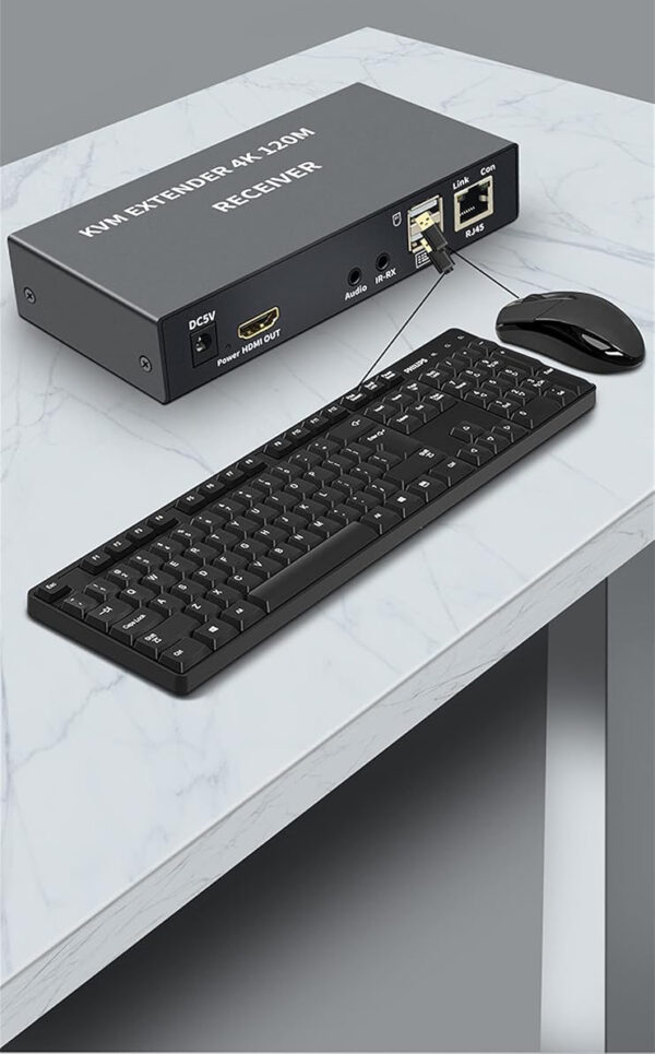Przedłużacz KVM XYKJOBC EXTENDER 4K 120M zestaw HDMI USB do zdalnego sterowania komputerem - obrazek 7