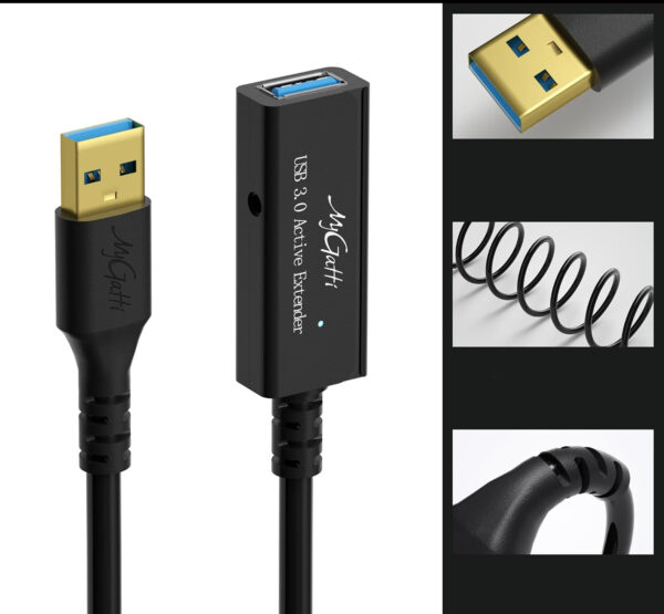 Kabel Mygatti USB 3.0 „tata-mama”, 20 metrów, Niekompletny zestaw - obrazek 2