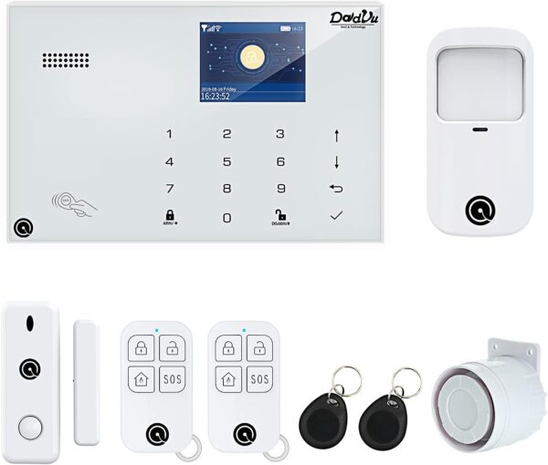 Alarm domowy DadVu DV-1A3G V3, 4G, 99 stref bezprzew., 3 przewod, biały