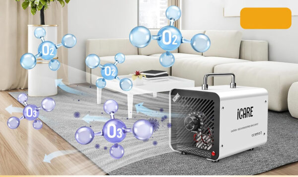 Generator ozonu iCare 30 000 mg/h 45 dB 110 W biały ozonator powietrza do dezynfekcji pomieszczeń - obrazek 5