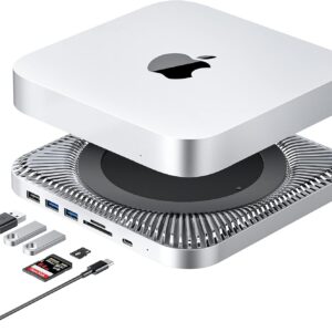 Hub USB-C z obudową dysku twardego dla Mac Mini M1 rozszerzenie portów i miejsce na dysk SSD, idealne dopasowanie do Mac Mini
