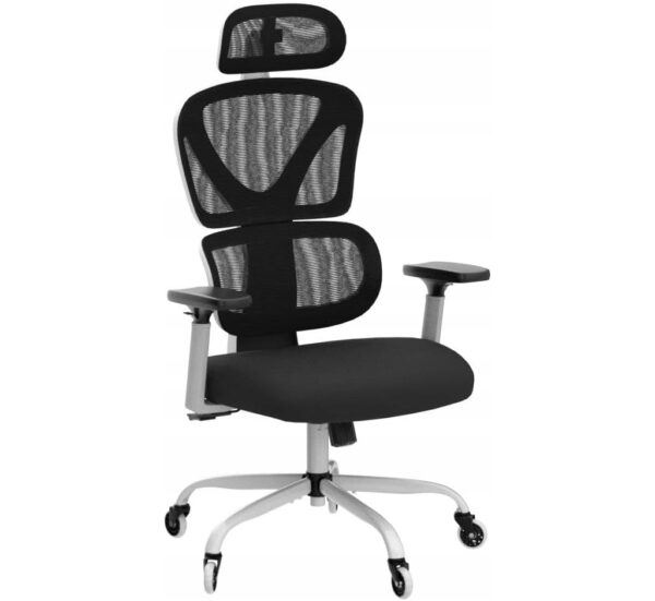 UŻYWANY Ergonomiczne krzesło biurowe KERDOM obrotowe białe KD-9070-F - obrazek 7