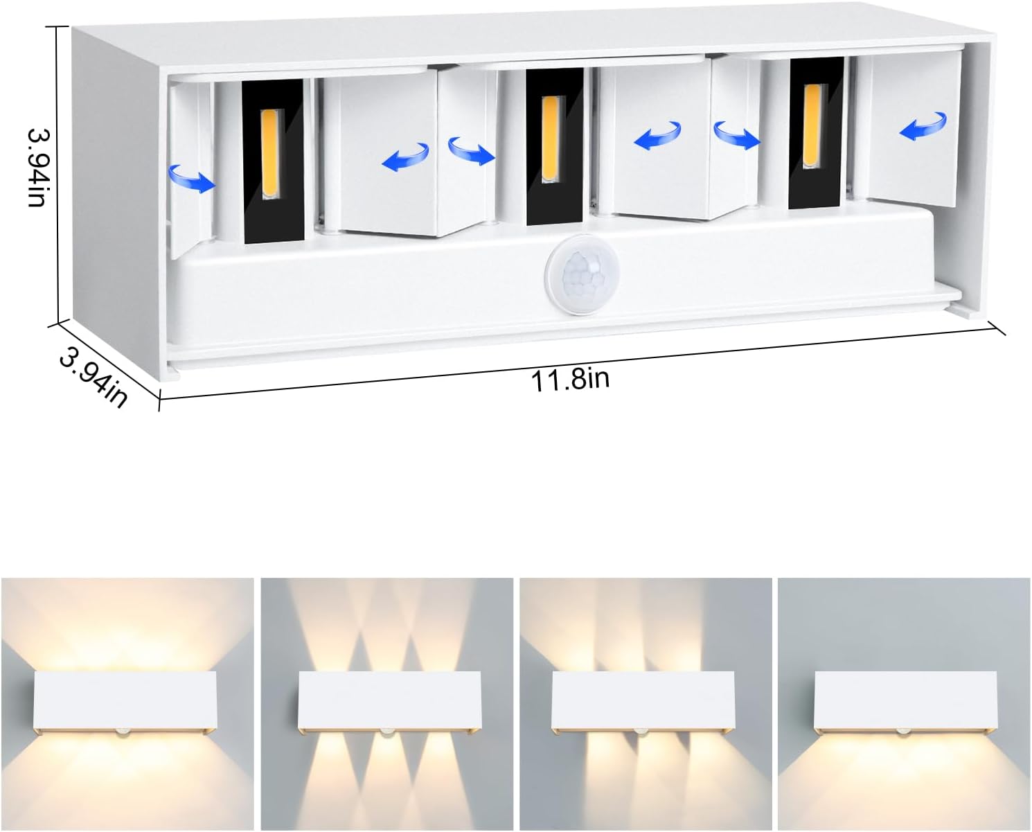 Lampy LED Kingwen 2x20W na Zewnątrz z Czujnikiem Ruchu, 3000K - obrazek 5