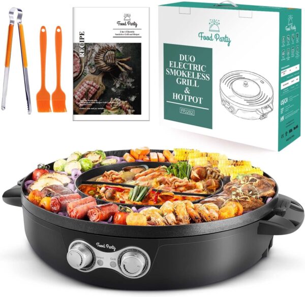 USZKODZONY Grill elektryczny Food Party FPJ202, 110V, 1800W