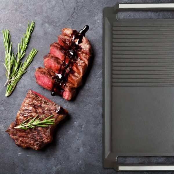 COVERCOOK Patelnia Grillowa Żeliwna 2 Uchwytami Prostokątna - obrazek 5