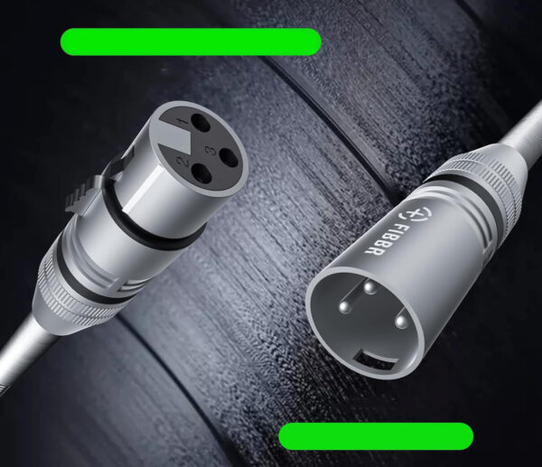 Kabel XLR mikrofonowy 3m 10 szt. FIBBR plecionka nylonowa męski-żeński - obrazek 6