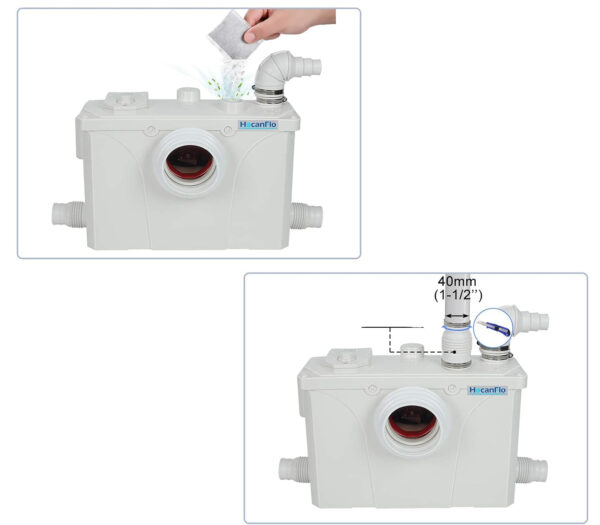 Kanalizacyjna pompa Hocanflo FLO700-R 700 W, pompa do toalet, Używany - obrazek 4