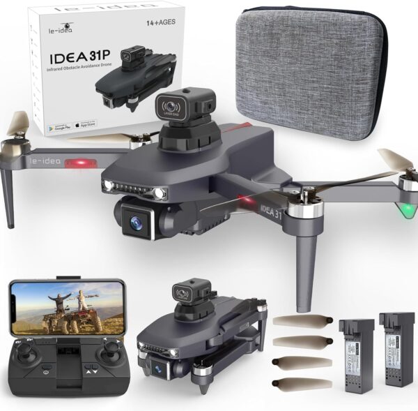 Dron le-idea IDEA31P, 2 kamery 4K, WiFi, z 2 bateriami zdalnie sterowany