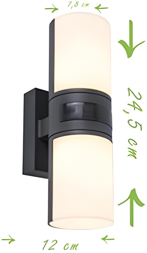 Zewnętrzna lampa LED z czujnikiem ruchu 12m/180° energooszczędna lampa SEBSON elewacyjna z sensorem - obrazek 6
