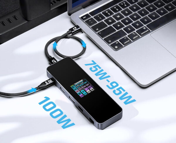 Inteligentny koncentrator USB-C DOCKASE DPR10P 10w1 stacja dokująca HDMI Ethernet SD PD dla laptopa - obrazek 5