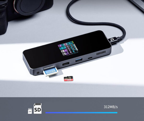 Inteligentny koncentrator USB-C DOCKASE DPR10P 10w1 stacja dokująca HDMI Ethernet SD PD dla laptopa - obrazek 6