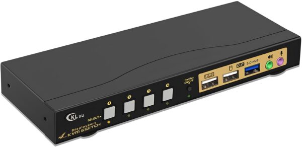 Switch KVM 4 porty USB 3.0, 1.4, 4K 144 Hz 5V przełącznik CKLau do komputerów