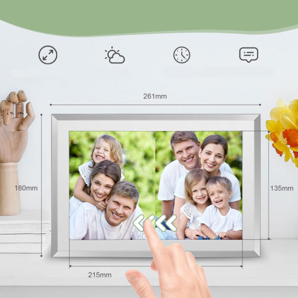 Ramka cyfrowa WiFi Apveelveer AVE-107 10.1" 32GB IPS, Frameo, srebrna - obrazek 2