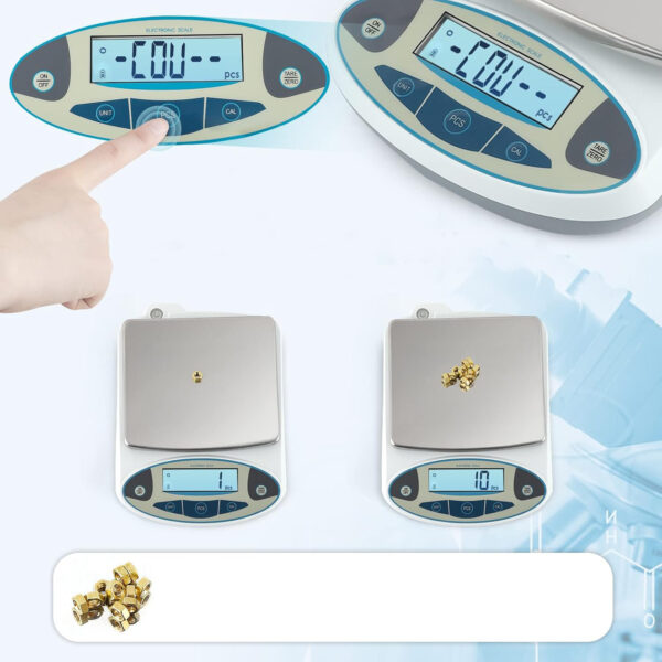 Cyfrowe wagi laboratoryjne CGOLDENWALL, do biżuterii i kuchni 5000 g, 0,1 g - obrazek 6