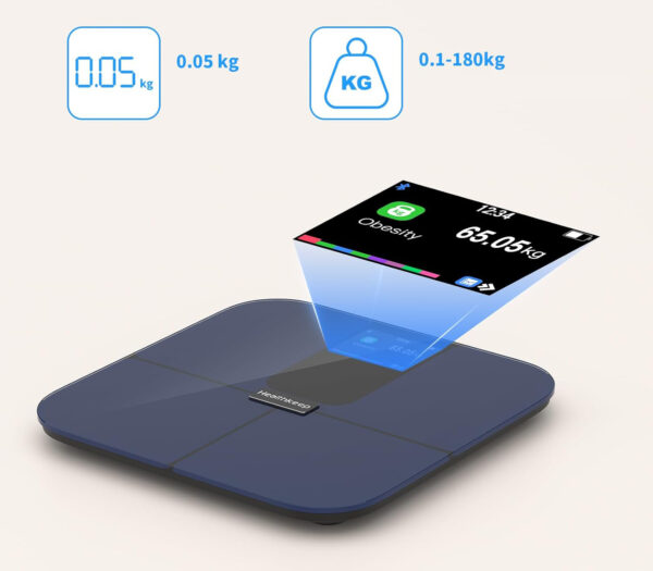 Waga łazienkowa Bluetooth z ekranem TFT Healthkeep CF588 25 niebieska - obrazek 2