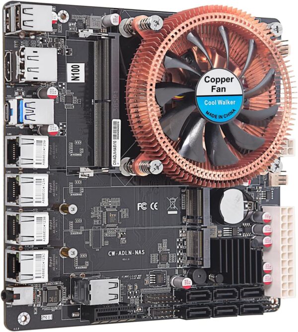 POWYSTAWOWY Płyta główna N100 NAS 4*i226 2.5G LAN 6*SATA3.0 1*DDR5 2*M.2
