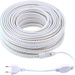 Używana Taśma LED 6000K 230V 8W zimna biel 50 metrów PCNING IP67