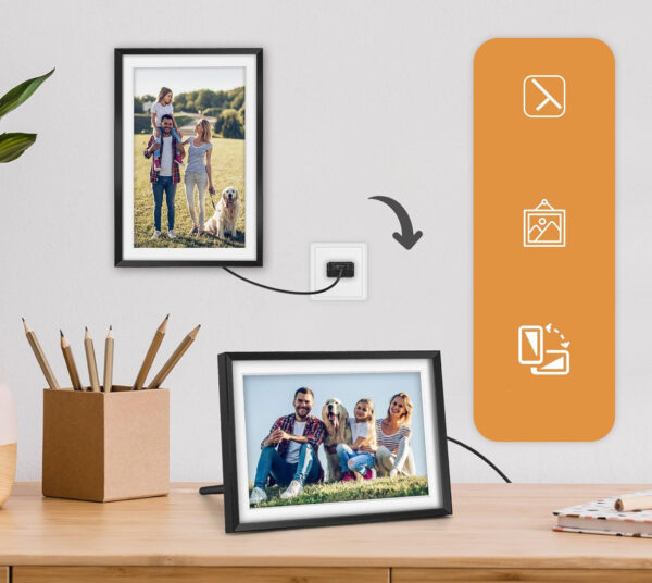 Cyfrowa ramka na zdjęcia 10.1 Apveelveer 32 GB WiFi 1280x800 HD IPS - obrazek 3