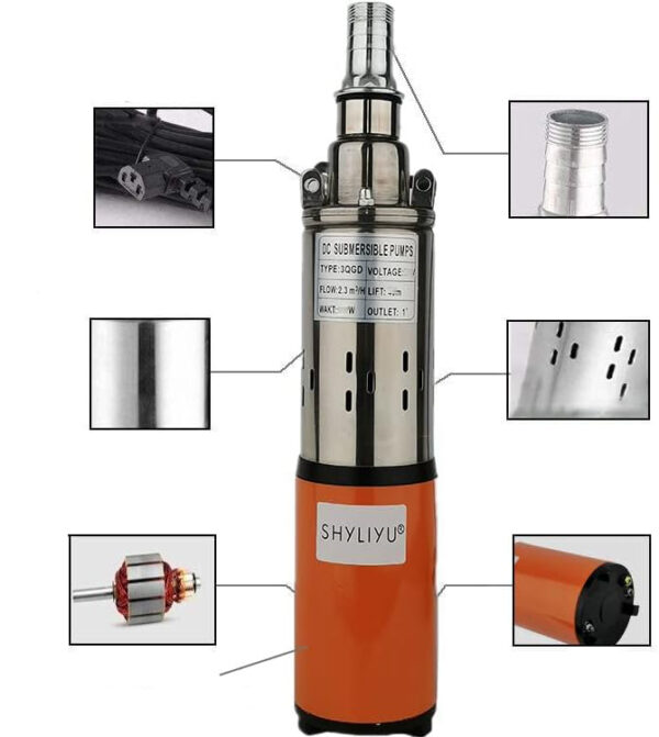 Pompa głębinowa SHYLIYU 24V 260W do studni z przepływem 2300 l/h idealna do systemów nawadniania - obrazek 4