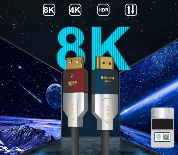 HDMI kabel optyczny 8K FIBBR 5M HDMI 2.1 48Gbps 8K@60Hz 4K@120Hz eARC - obrazek 6