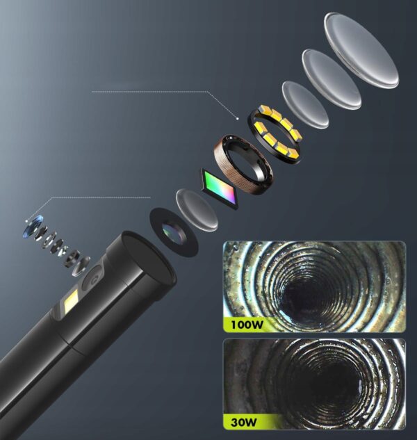 Podwójna kamera endoskopowa Anykit NTC100D8DL5 1080p HD z 8LED, 5 m, IP67 - obrazek 7